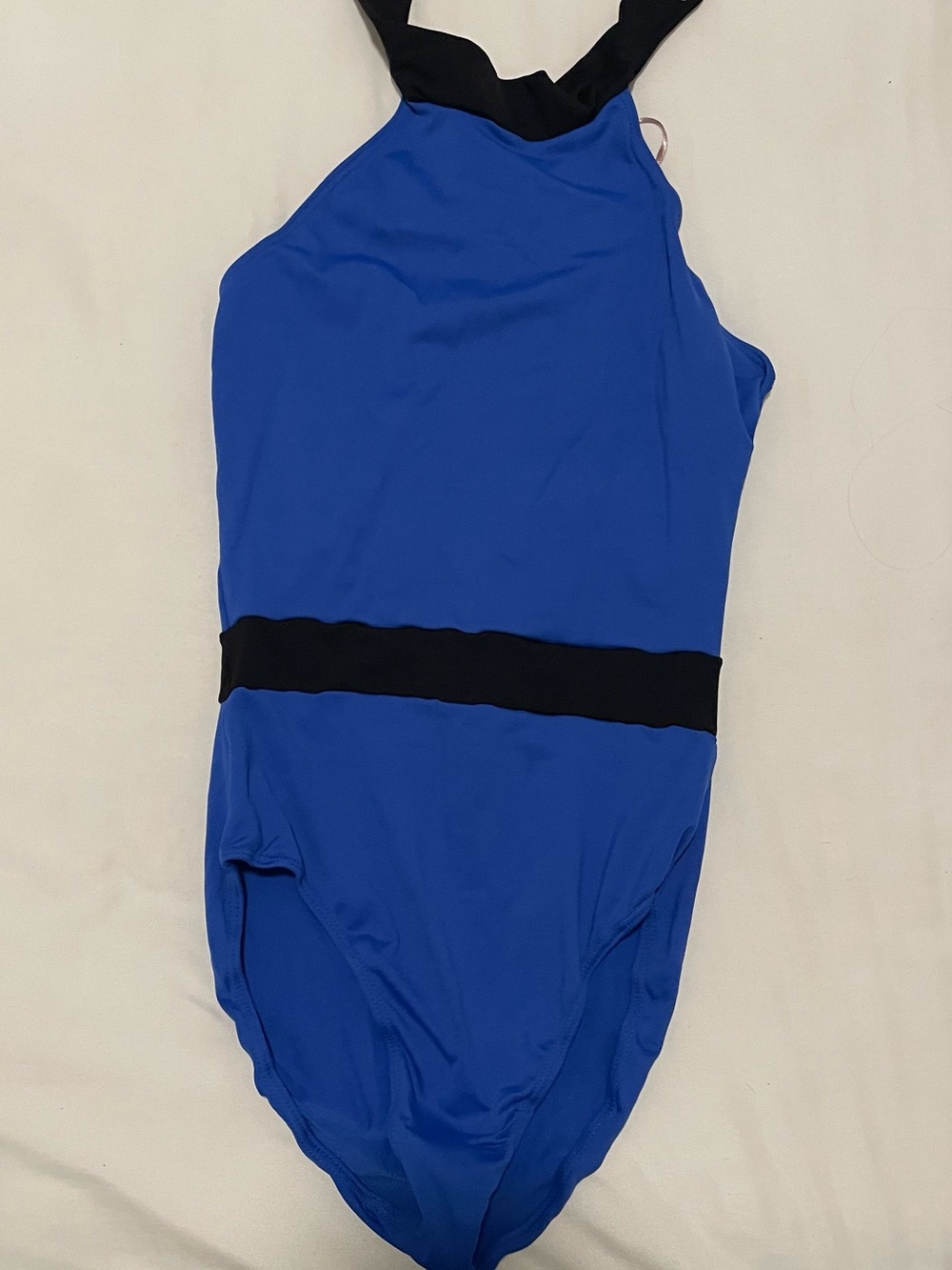 Women’s Royal Blue Halter leo with Black Contrast size small